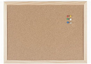 Bi-Office Budget - Tablero de corcho con marco de madera, 40 x 30 cm, Color pino